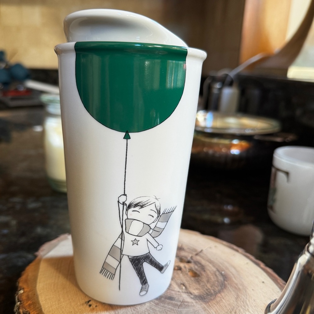 Starbucks White and Green Mug